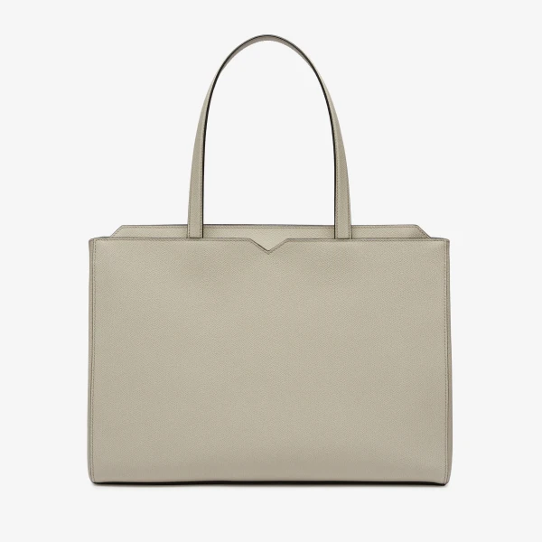 Valextra V-Line Horizontal Shopping Bag in Linen Grey | Men Bags | Luxury Shoes 