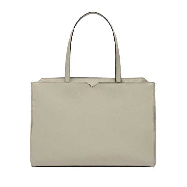 Valextra V-Line Horizontal Shopping Bag in Linen Grey | Men Bags | Luxury Shoes 