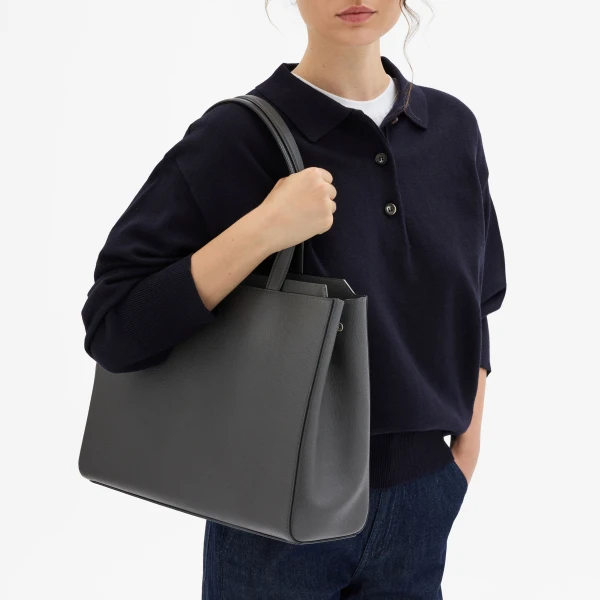 Valextra V-Line Horizontal Shopping Bag in Smokey Grey | Men Bags | Luxury Shoes 