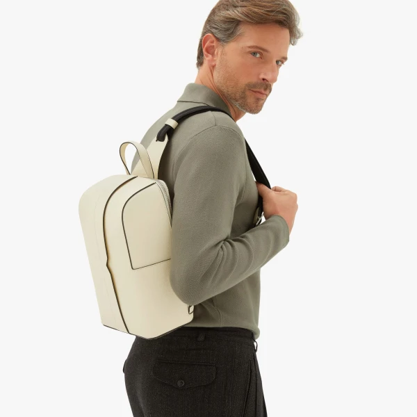 Valextra V-Line One Shoulder Backpack in Pergamena White | Men Bags | Luxury Shoes 