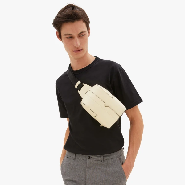 Valextra V-Line One Shoulder Mini Backpack in Pergamena White | Men Bags | Luxury Shoes 