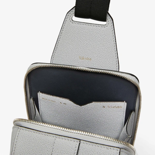 Valextra V-Line One Shoulder Mini Backpack in Stone Grey | Men Bags | Luxury Shoes 