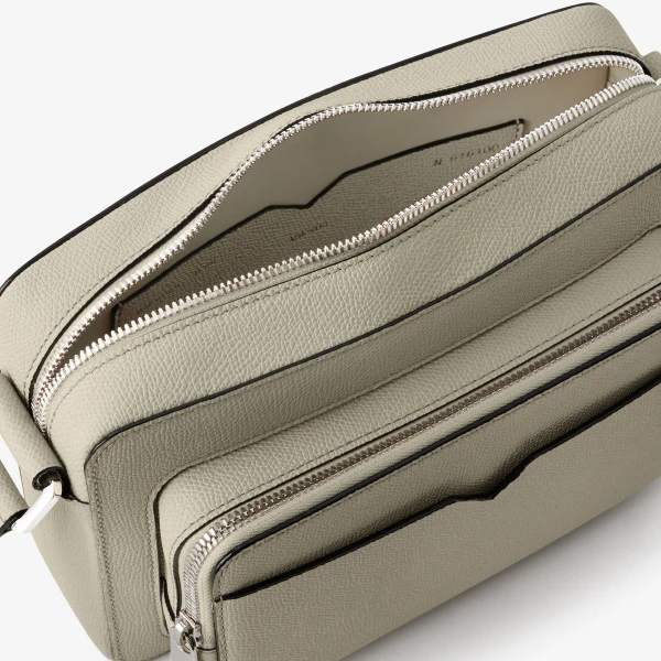 Valextra V-Line Reporter Bag in Linen Grey | Men Bags | Luxury Shoes 