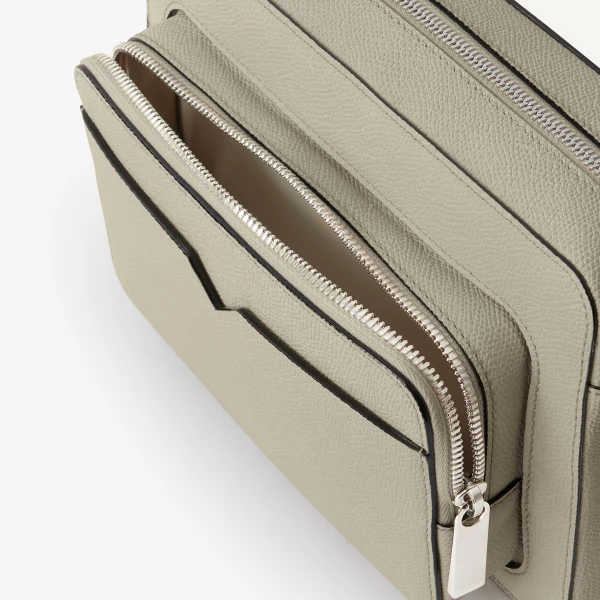 Valextra V-Line Reporter Bag in Linen Grey | Men Bags | Luxury Shoes 
