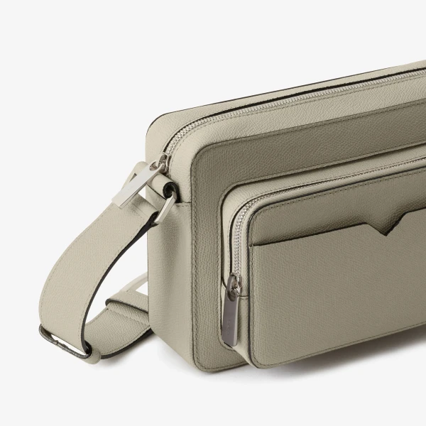 Valextra V-Line Reporter Bag in Linen Grey | Men Bags | Luxury Shoes 