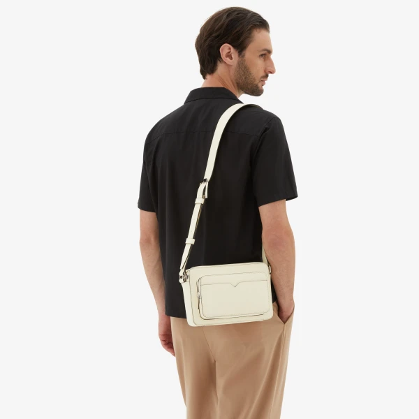 Valextra V-Line Reporter Bag in Pergamena White | Men Bags | Luxury Shoes 