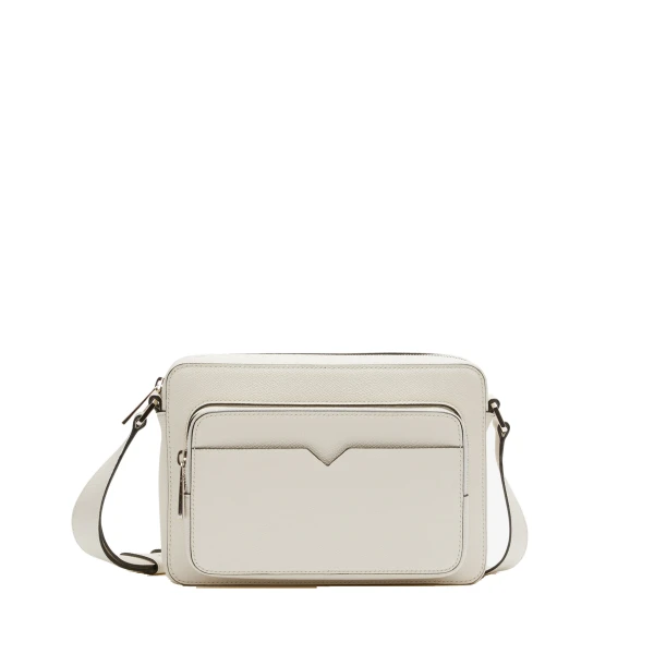 Valextra V-Line Reporter Bag in Pergamena White | Men Bags | Luxury Shoes 