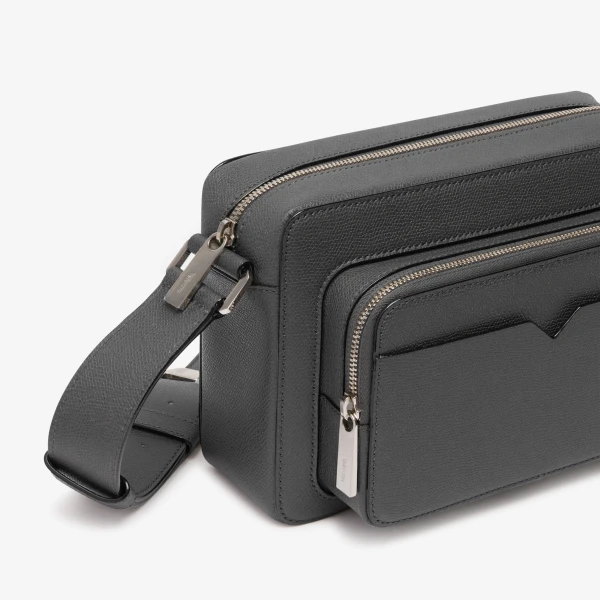 Valextra V-Line Reporter Bag in Smokey Grey | Men Bags | Luxury Shoes 