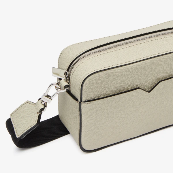 Valextra V-Line Reporter Mini Bag in Linen Grey | Men Bags | Luxury Shoes 