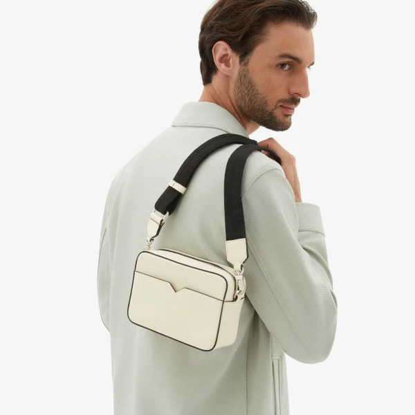 Valextra V-Line Reporter Mini Bag in Pergamena White | Men Bags | Luxury Shoes 