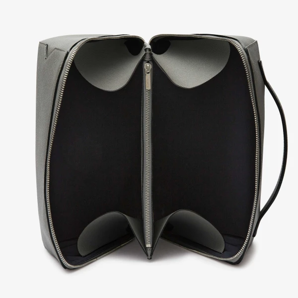 Valextra V-Line Wash Bag in Cement Grey | Cases | Luxury Shoes 