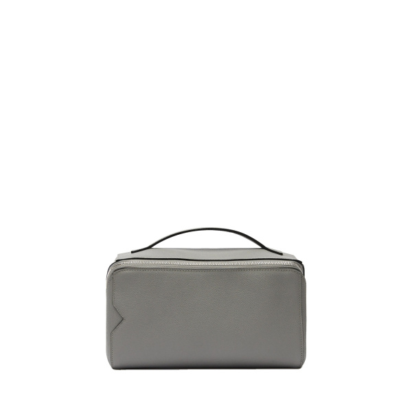 Valextra V-Line Wash Bag in Cement Grey | Cases | Luxury Shoes 
