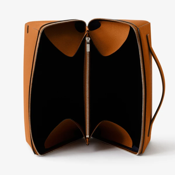 Valextra V-Line Wash Bag in Havana Brown | Cases | Luxury Shoes 