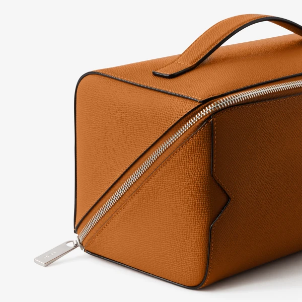Valextra V-Line Wash Bag in Havana Brown | Cases | Luxury Shoes 