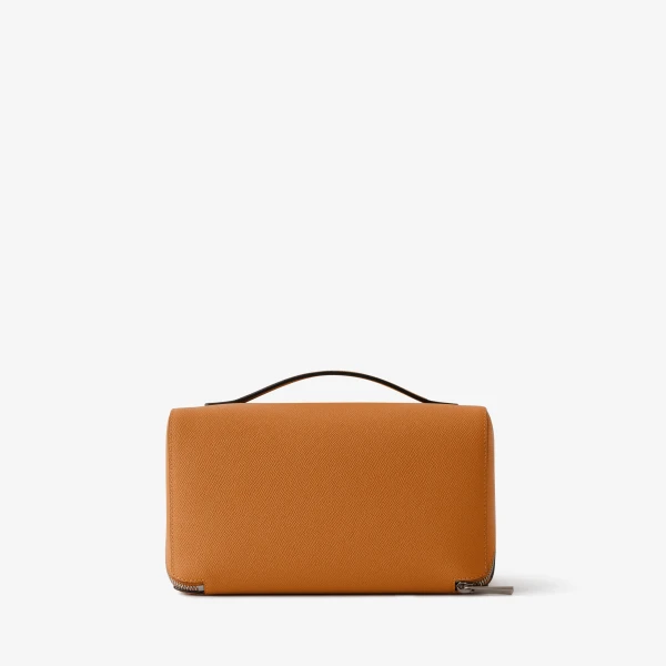 Valextra V-Line Wash Bag in Havana Brown | Cases | Luxury Shoes 