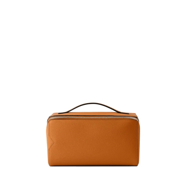 Valextra V-Line Wash Bag in Havana Brown | Cases | Luxury Shoes 