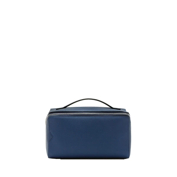 Valextra V-Line Wash Bag in Sapphire Blue | Cases | Luxury Shoes 