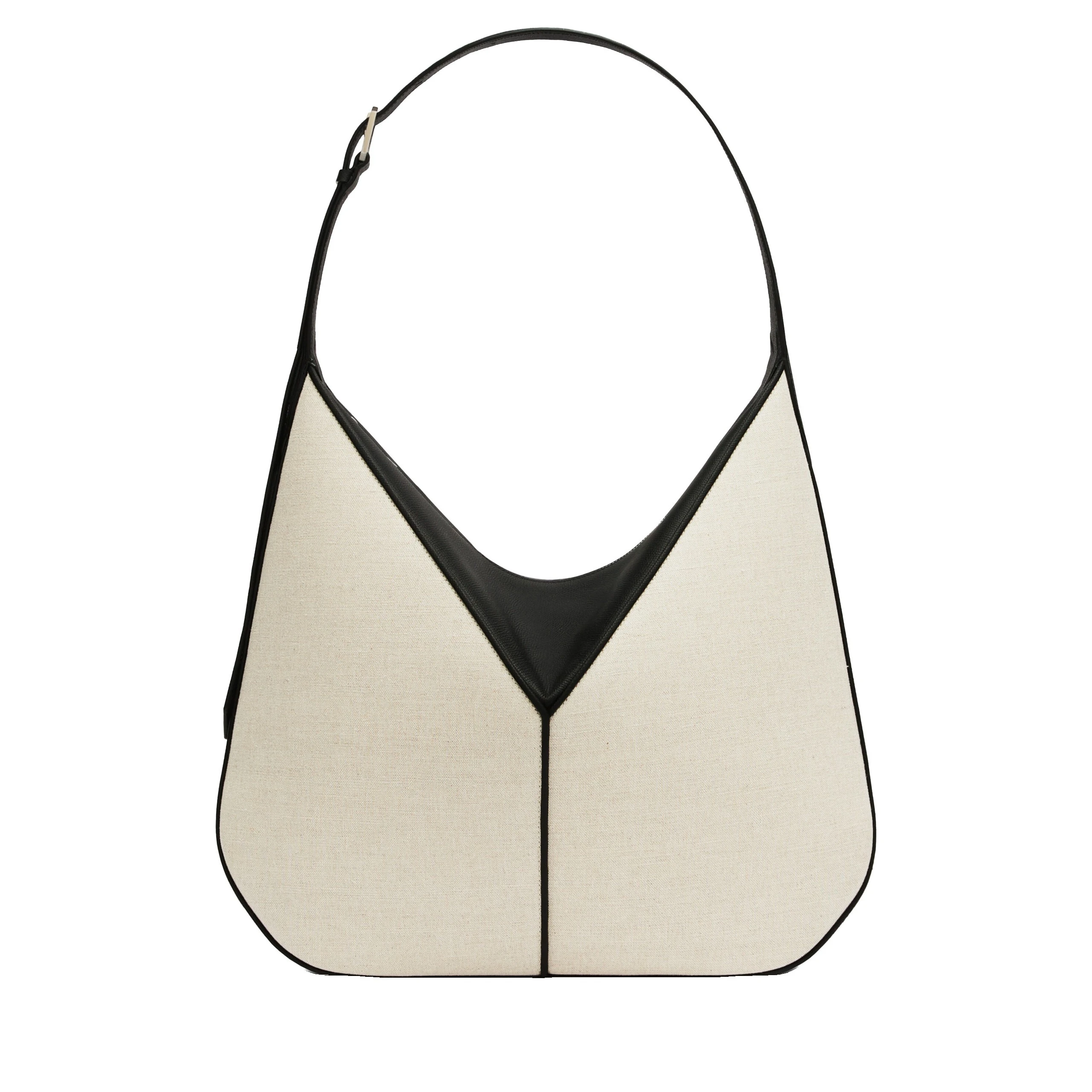 Valextra Vivi Canvas Hobo Bag in Sand Brown and Black Valextra Vivi Canvas Hobo Bag in Sand Brown and Black | Shoulder & Crossbody Bags | Luxury Shoes