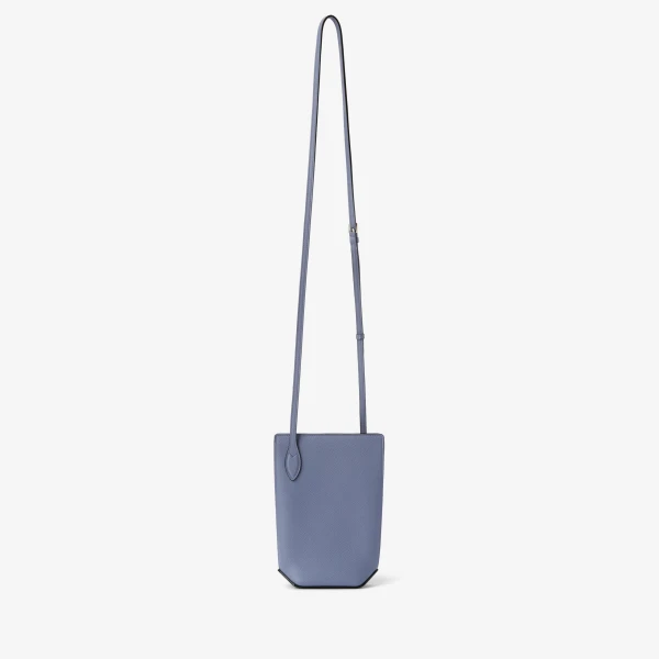 Valextra Vivi Crossbody Phone Bag in Hydrangea Blue | Shoulder & Crossbody Bags | Luxury Shoes 