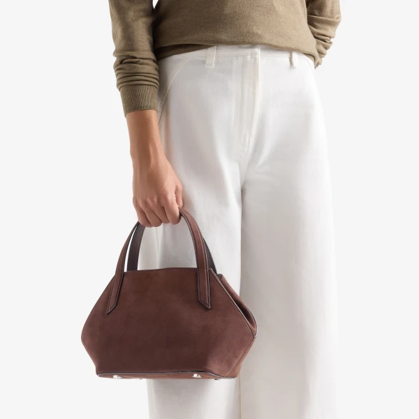 Valextra Vivi Gio Senso Two Handles Bag in Chocolate Brown | Totes & Top-Handle Bags | Luxury Shoes 