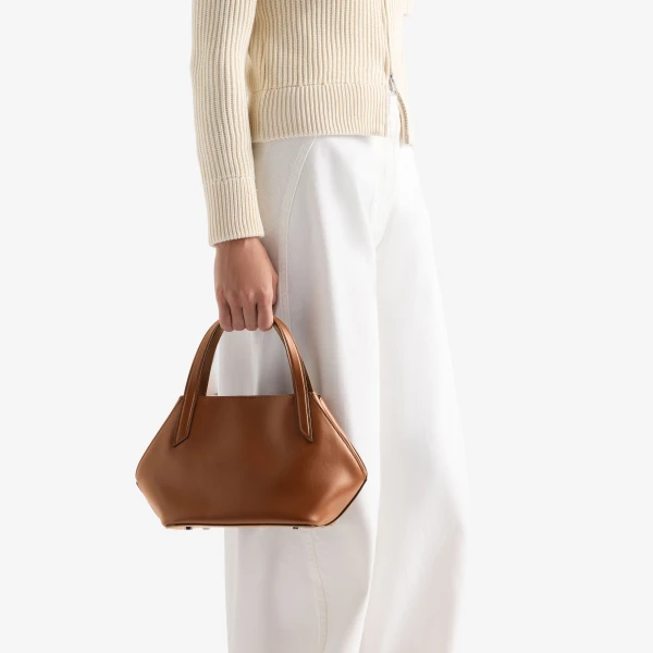 Valextra Vivi Gio Sublime Two Handles Bag in Chocolate Brown | Totes & Top-Handle Bags | Luxury Shoes 