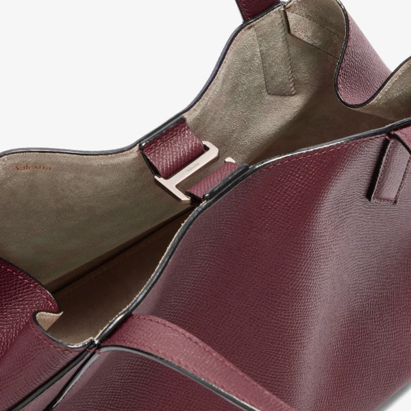 Valextra Vivi Gio Two Handles Bag in Claret Red | Totes & Top-Handle Bags | Luxury Shoes 