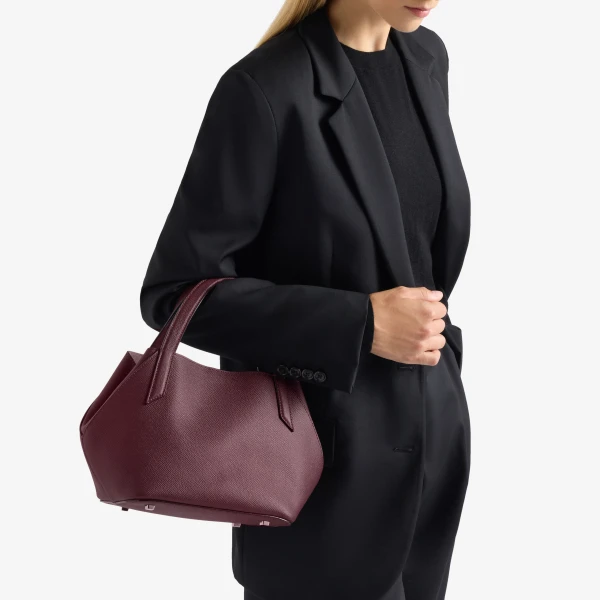 Valextra Vivi Gio Two Handles Bag in Claret Red | Totes & Top-Handle Bags | Luxury Shoes 