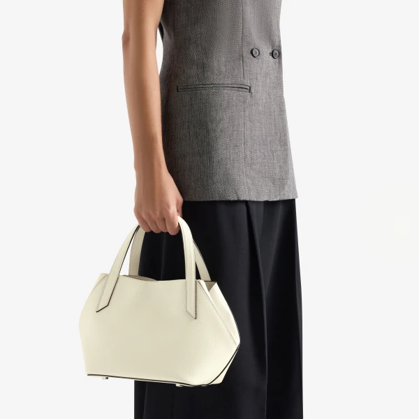 Valextra Vivi Gio Two Handles Bag in Pergamena White | Totes & Top-Handle Bags | Luxury Shoes 