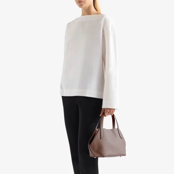 Valextra Vivi Gio Two Handles Bag in Sahara Brown | Totes & Top-Handle Bags | Luxury Shoes 