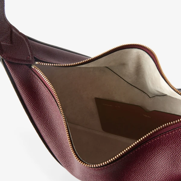 Valextra Vivi Hobo Medium Bag in Claret Red | Shoulder & Crossbody Bags | Luxury Shoes 