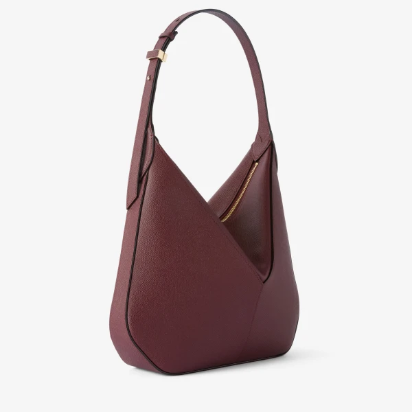 Valextra Vivi Hobo Medium Bag in Claret Red | Shoulder & Crossbody Bags | Luxury Shoes 