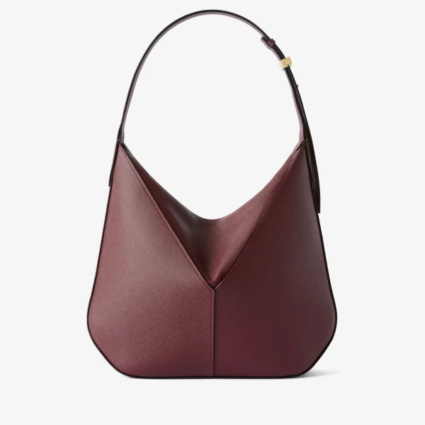 Valextra Vivi Hobo Medium Bag in Claret Red | Shoulder & Crossbody Bags | Luxury Shoes 