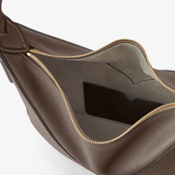 Valextra Vivi Hobo Medium Bag in Sahara Brown | Shoulder & Crossbody Bags | Luxury Shoes 