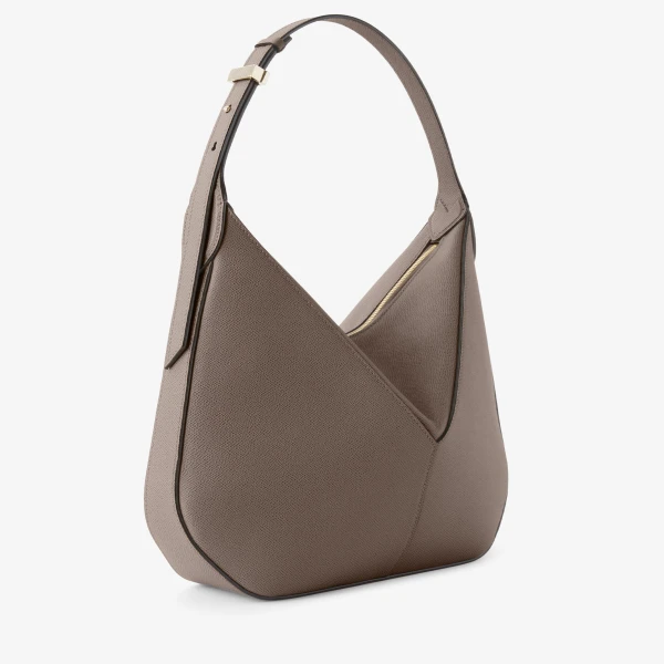 Valextra Vivi Hobo Medium Bag in Sahara Brown | Shoulder & Crossbody Bags | Luxury Shoes 
