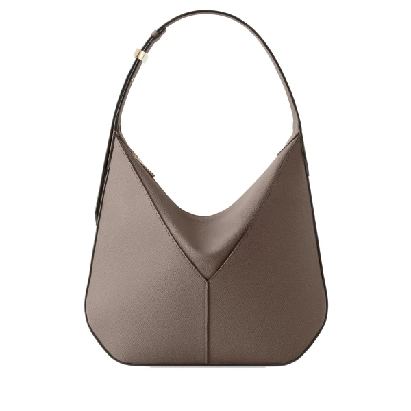 Valextra Vivi Hobo Medium Bag in Sahara Brown | Shoulder & Crossbody Bags | Luxury Shoes 
