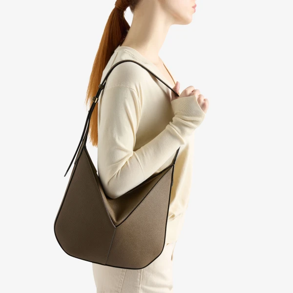 Valextra Vivi Hobo Mini Bag in Khaki | Mini Bags | Luxury Shoes 