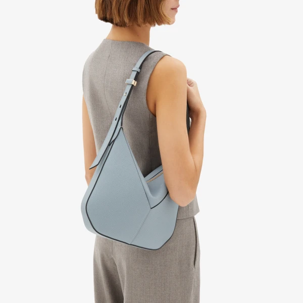 Valextra Vivi Hobo Mini Bag in Niagara Blue | Mini Bags | Luxury Shoes 