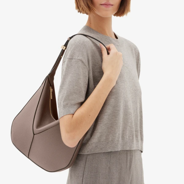 Valextra Vivi Hobo Mini Bag in Sahara Brown | Mini Bags | Luxury Shoes 