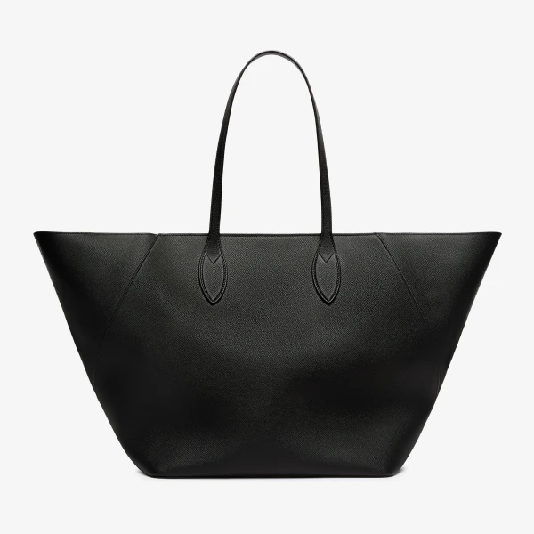 Valextra Vivi Shopping Large Bag in Black | Totes & Top-Handle Bags | Luxury Shoes 