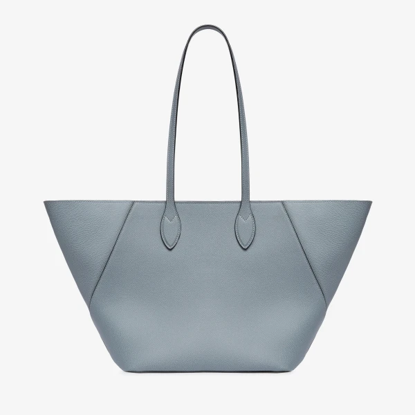 Valextra Vivi Shopping Medium Bag in Niagara Blue | Totes & Top-Handle Bags | Luxury Shoes 