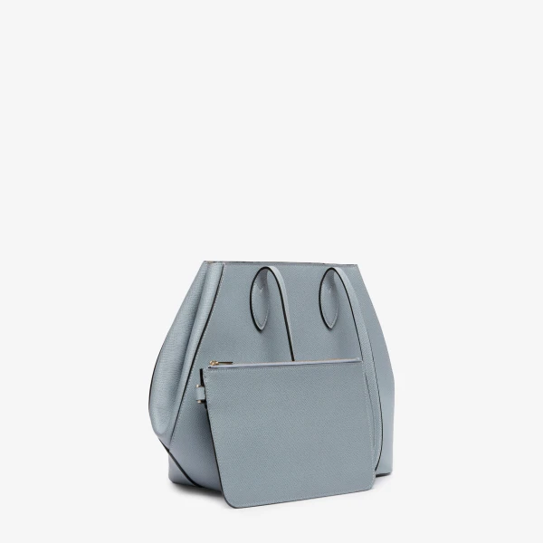 Valextra Vivi Shopping Medium Bag in Niagara Blue | Totes & Top-Handle Bags | Luxury Shoes 