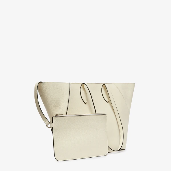 Valextra Vivi Shopping Medium Bag in Pergamena White | Totes & Top-Handle Bags | Luxury Shoes 