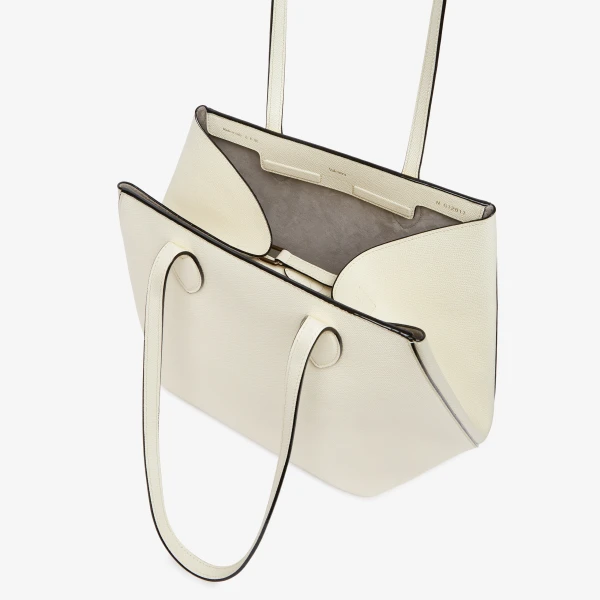Valextra Vivi Shopping Medium Bag in Pergamena White | Totes & Top-Handle Bags | Luxury Shoes 