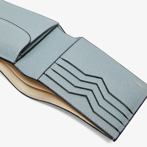 Valextra Wallet 4CC with Coin Holder in Smokey Blue | Wallets & Purses | Luxury Shoes 