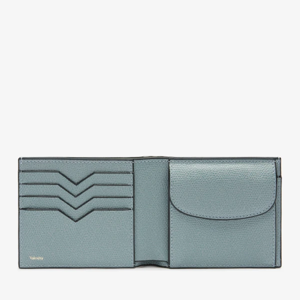 Valextra Wallet 4CC with Coin Holder in Smokey Blue | Wallets & Purses | Luxury Shoes 