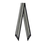 Valextra Water Droplets Silk Band in Pergamena White and Black | Scarves | Luxury Shoes 