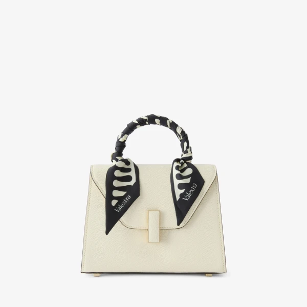 Valextra Water Droplets Silk Band in Pergamena White and Black | Scarves | Luxury Shoes 