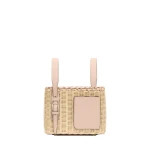 Valextra Wicker Bucket Micro Bag in Beige and Bonne Mine Pink | Bucket Bags | Luxury Shoes 