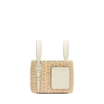 Valextra Wicker Bucket Micro Bag in Beige and Pergamena White | Bucket Bags | Luxury Shoes 