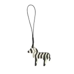 Valextra Zebra Charm in Pergamena White and Black | Bag charms | Luxury Shoes 